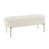 Lumisource Chloe Storage Bench in Gold Metal and Cream Velvet BC-CHLOE STOR AUVCR